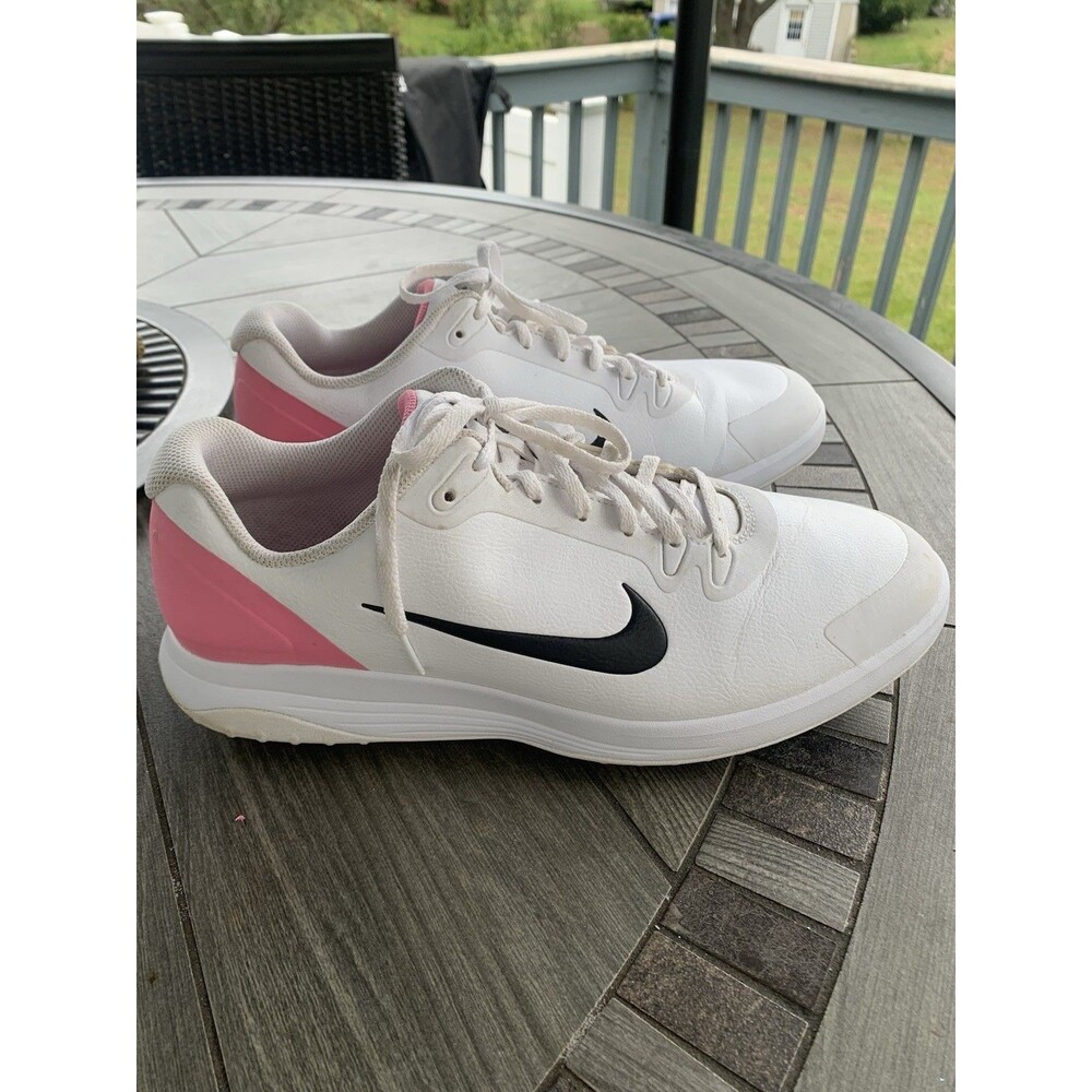 Nike Mens 11.5 Golf Shoes White/Black/Lotus Pink CT0535-100 FitSole